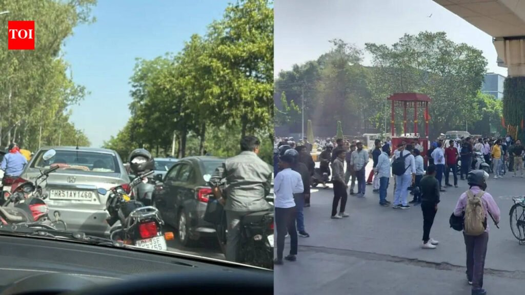 Workers Protest In Noida: Workers’ protest paralyses Noida traffic: Roads blocked at Chilla Border, Sector 62, motorists stranded | Noida News