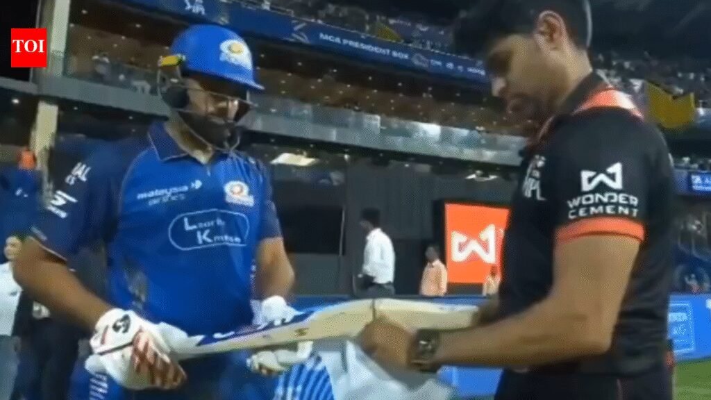 Rohit Sharma: Rohit Sharma left frustrated as bat fails eligibility check before MI chase vs RCB | Cricket News