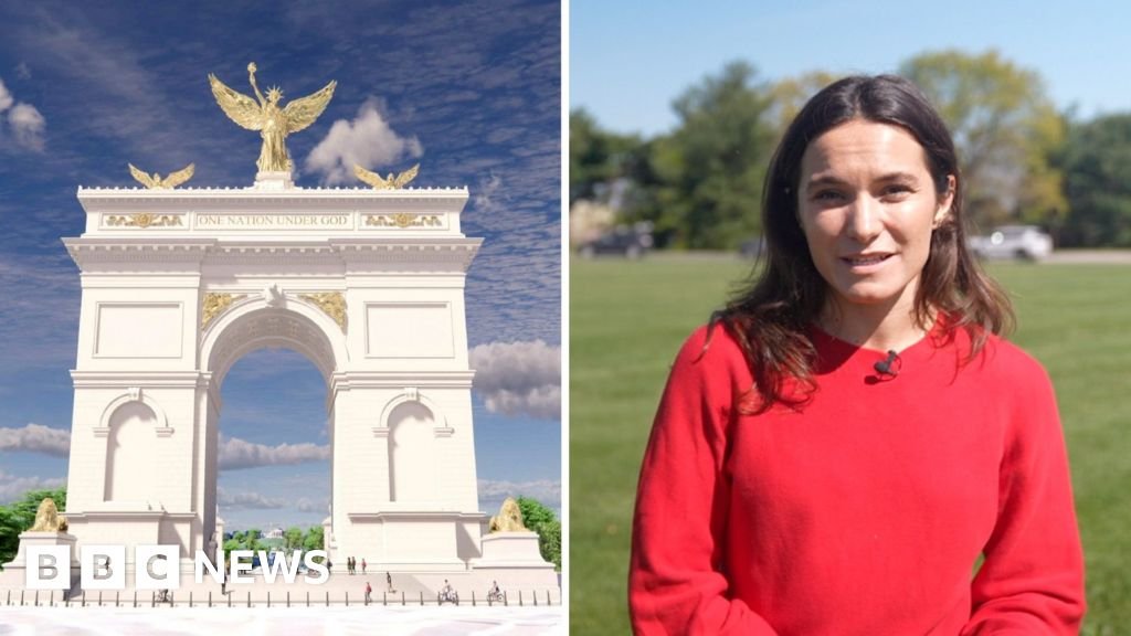 BBC at the site of Trump’s planned ‘triumphal arc’