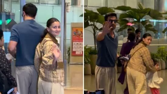 Alia Bhatt and Ranbir Kapoor keep it simple in stylish airport looks as they travel with Raha: Watch video