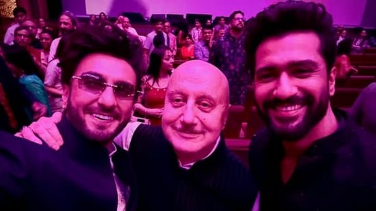 Anupam Kher feels like a ‘newcomer’ as he poses with Dhurandhar Ranveer Singh and Chhaava Vicky Kaushal