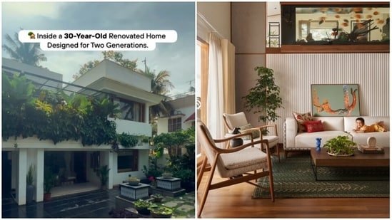 Step inside stunning 30-year-old renovated home in Kerala: 3,000 square foot Trivandrum masterpiece with giant aquarium