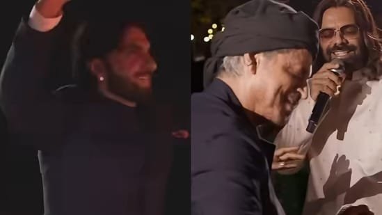 Shah Rukh Khan, Ranveer Singh dance their heart out as Kailash Kher sings at Anant Ambani’s birthday bash. Watch