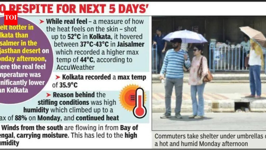 Kolkata sweats as real-feel temp shoots up to 52°C, humidity at 88%
