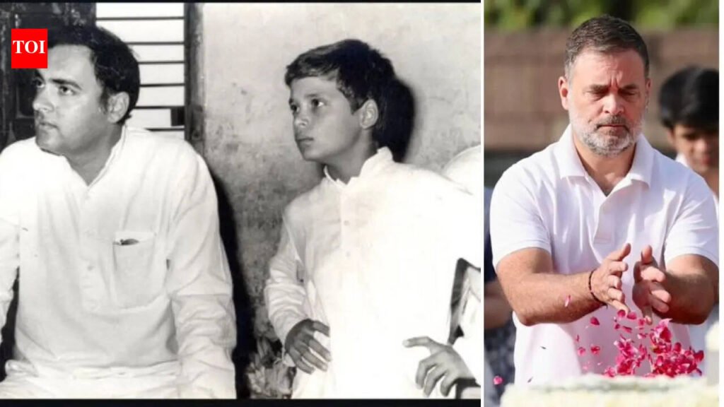 ‘Papa, I will fully shoulder…’: Rahul Gandhi remembers father Rajiv Gandhi with emotional note, childhood photo | India News