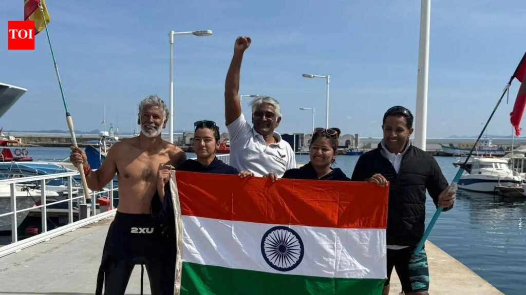 Making waves: Bengaluru swimming coach leads team across Strait of Gibraltar | Bengaluru News