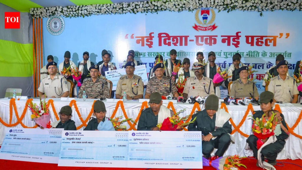 Maoists surrender amid pressure: 27 Maoists, including commanders, surrender under Operation Navjeevan; Jharkhand government claims progress in Naxal elimination | Ranchi News