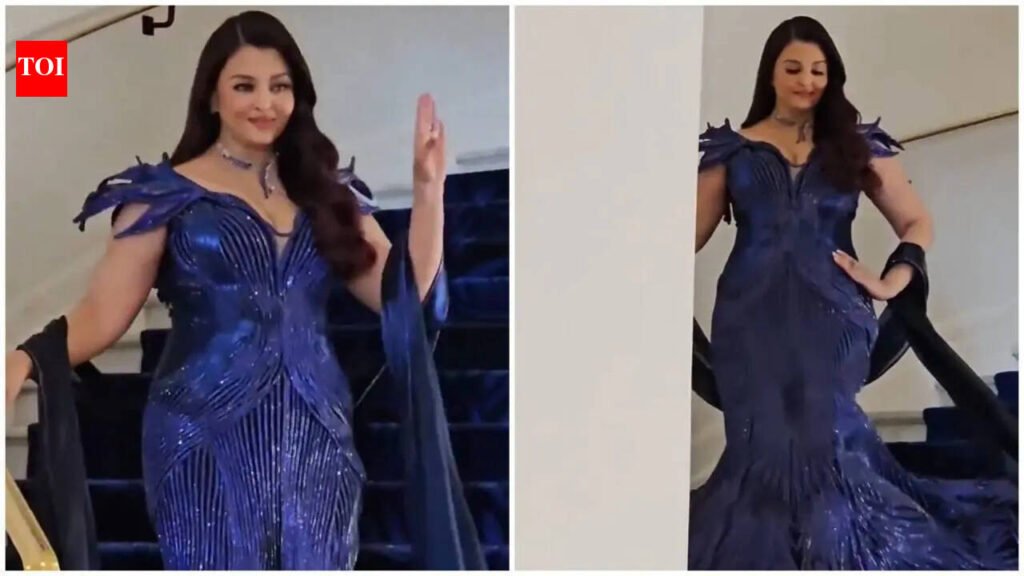 Cannes 2026: Aishwarya Rai Bachchan’s first Cannes 2026 look breaks the internet; actress dazzles in shimmering sapphire-blue gown | Hindi Movie News