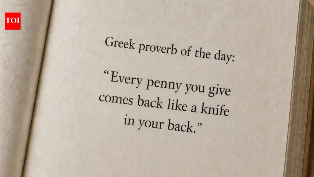 Greek proverb of the day: “Every penny you give comes back like a knife in your back.”