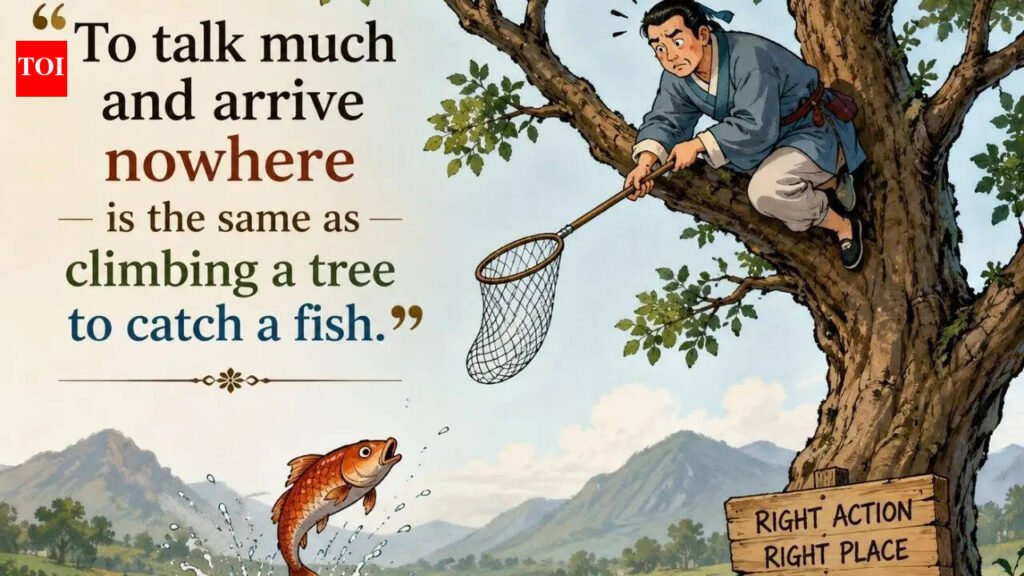 Chinese proverb of the day: “To talk much and arrive nowhere is the same as…” |