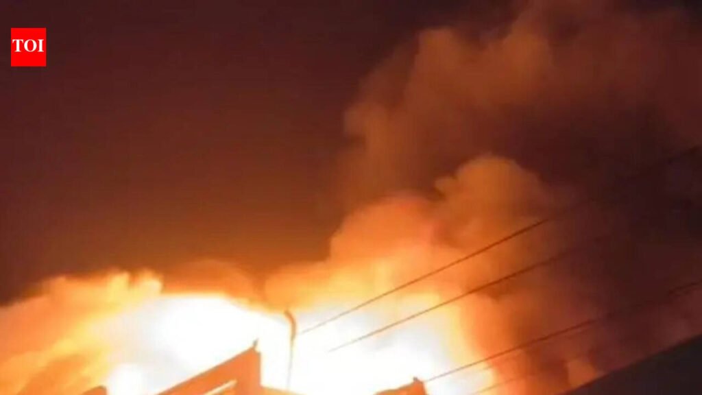 Massive fire reduces plastic factory to ashes in Bhiwadi | Jaipur News