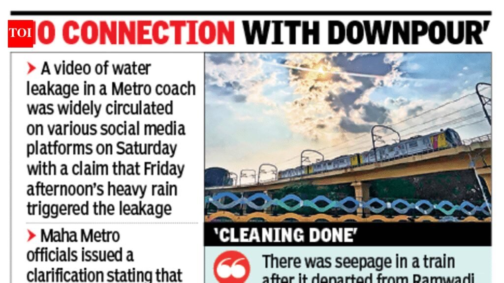 Choked AC pipe leads to water leakage in Metro coach | Pune News