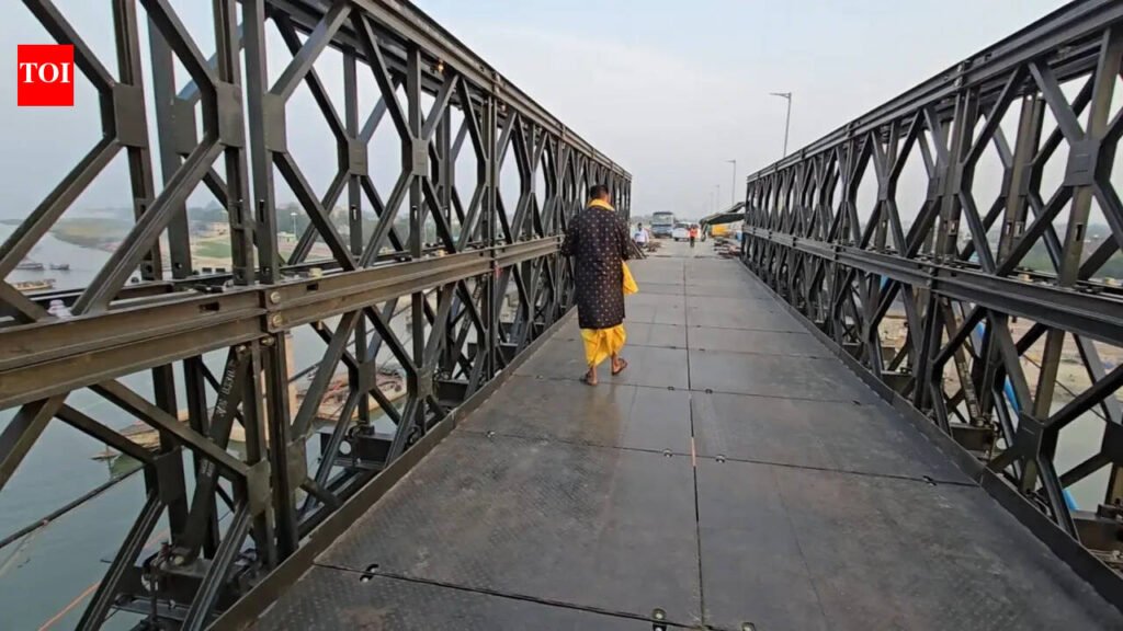 First Bailey bridge section ready at Vikramshila Setu | Patna News