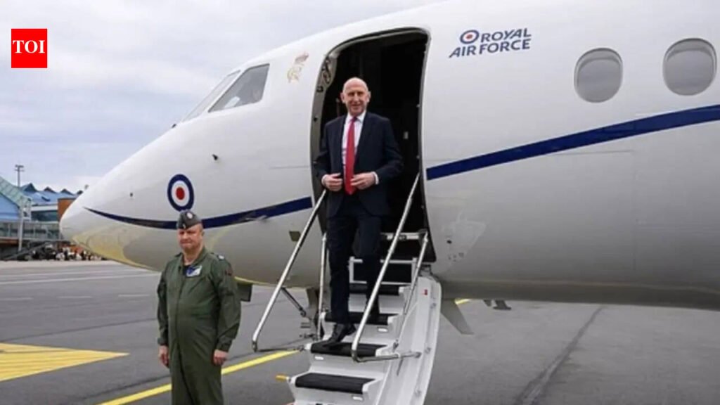 ‘Reckless Russian interference’: RAF jet carrying UK defence secretary hit by GPS jamming near Russian border