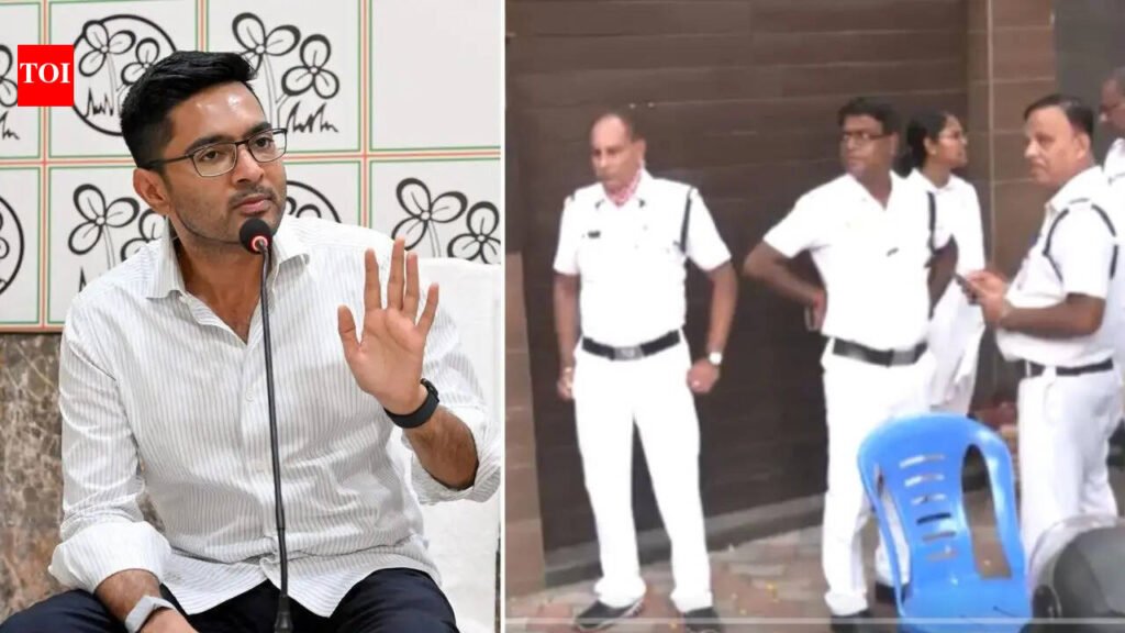 Watch: Police visit TMC leader Abhishek Banerjee’s Kolkata residence; officials call it ‘routine exercise’ | India News