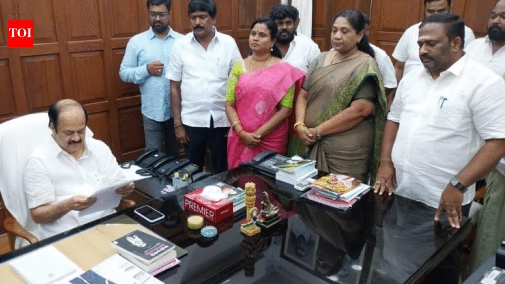 Blow to AIADMK: Three MLAs from Shanmugam-Velumani faction resign, join TVK | Chennai News