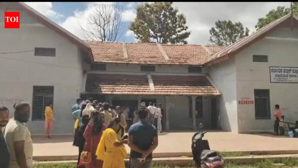 Queuing parents spring a surprise on KR Pet KPS institution | Mysuru News