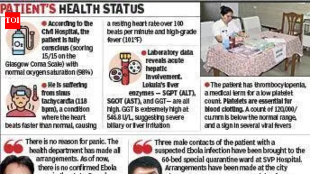 Congo bizman quarantined as suspected Ebola case in Guj, three contacts isolated | Ahmedabad News
