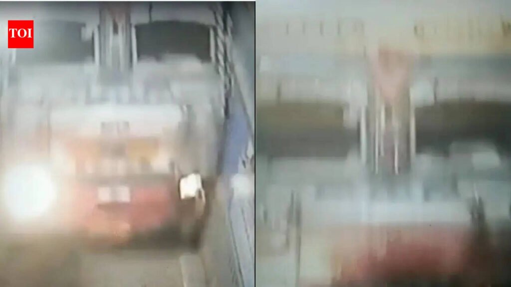 Speeding container truck rams car at toll plaza in Kanpur, drags it; 2 injured | Kanpur News