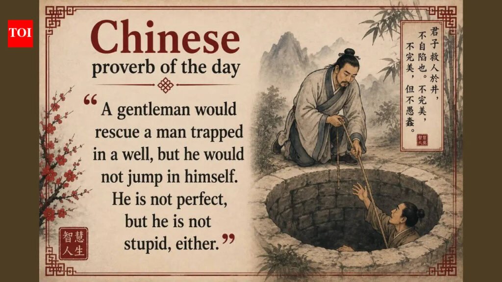 Chinese proverb of the day: “A gentleman would rescue a man trapped in a well, but he would not…” — the proverb explains why helping everybody can sometimes destroy you |
