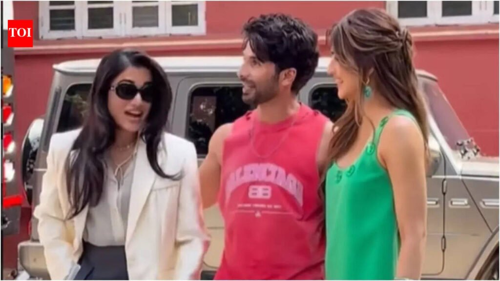 Cocktail 2: Shahid Kapoor hilariously mimics Rashmika Mandanna’s viral step-back moment at ‘Cocktail 2’ event, she responds with a smile – VIDEO | Hindi Movie News