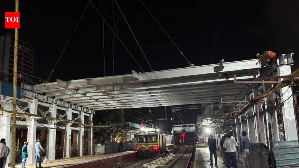 Girders launched for new FOB at Marine Lines station amid major block | Mumbai News