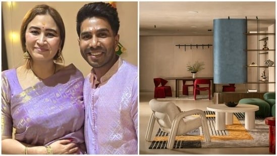 Step inside badminton player Jwala Gutta and actor Vishnu Vishal’s modern and moody 5,700 square foot Hyderabad home
