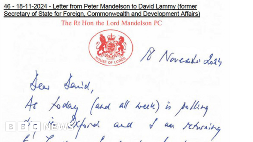 Key messages between Mandelson and ministers