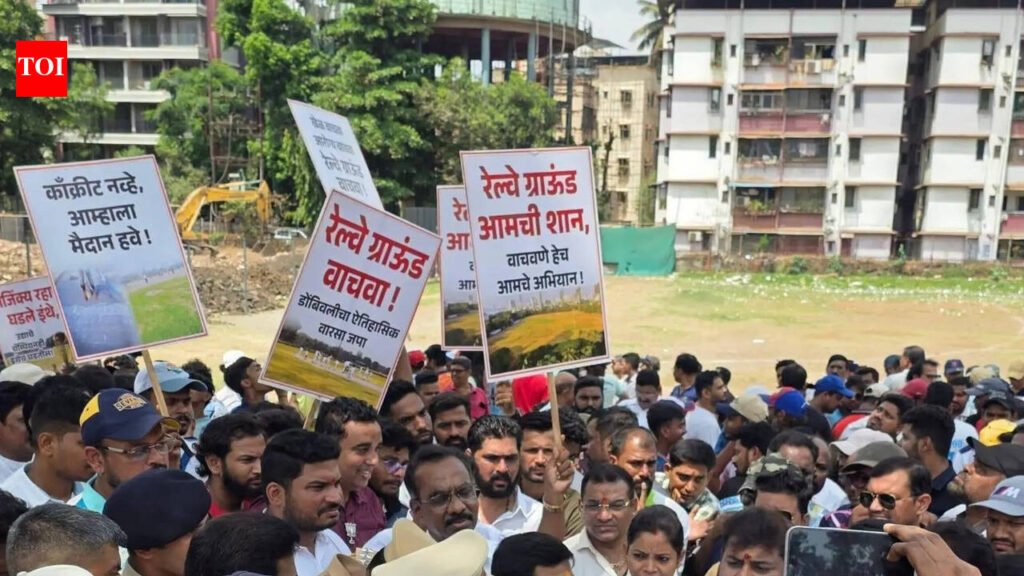 Railway work at Dombivli’s Thakurli ground in Maharashtra sparks protest, locals and politicians demand preservation of cricket venue | Mumbai News