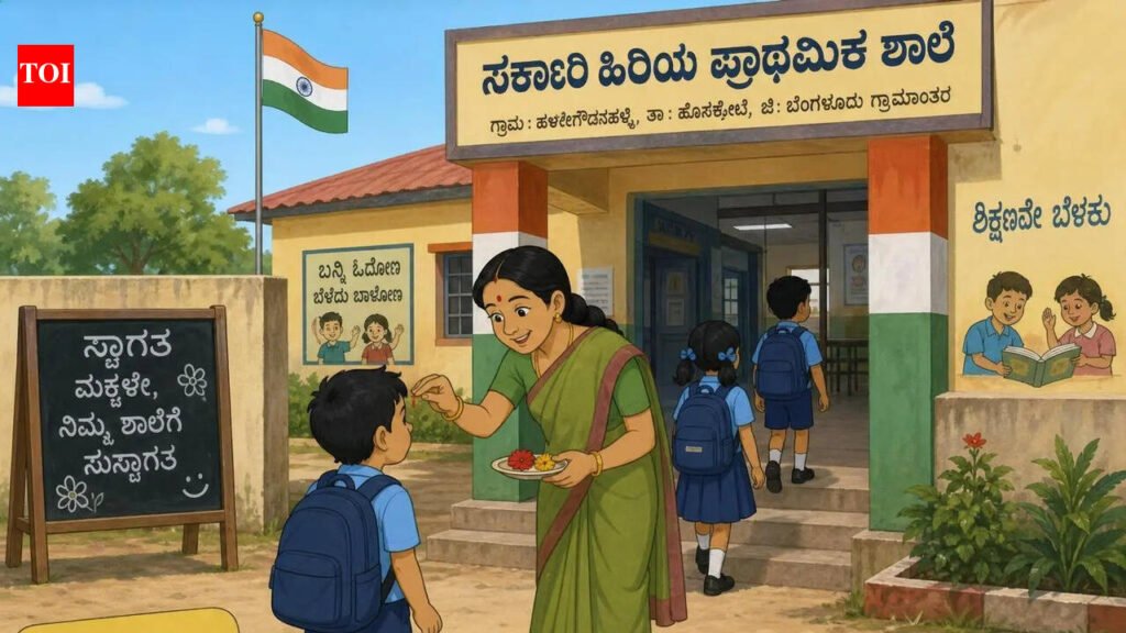 Govt functionaries welcome students as schools reopen | Mysuru News
