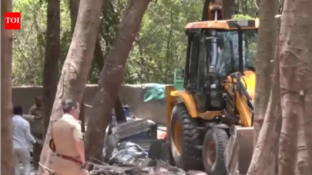 Watch: Anti-encroachment drive against unauthorised dargah in Mumbai’s Goregaon | Mumbai News