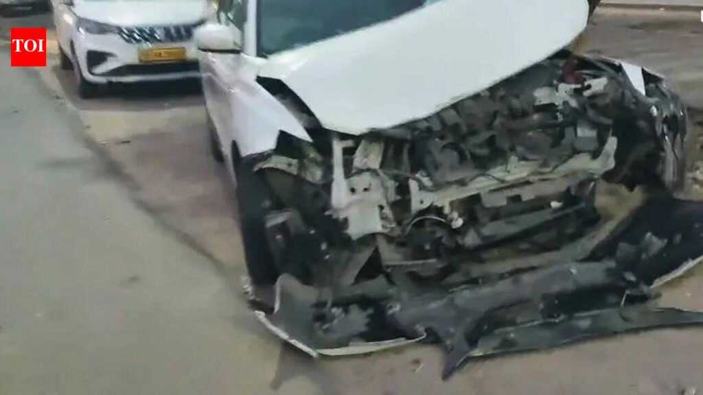 Tyre bursts, SUV rams into cars & pedestrians in Greater Noida | Noida News