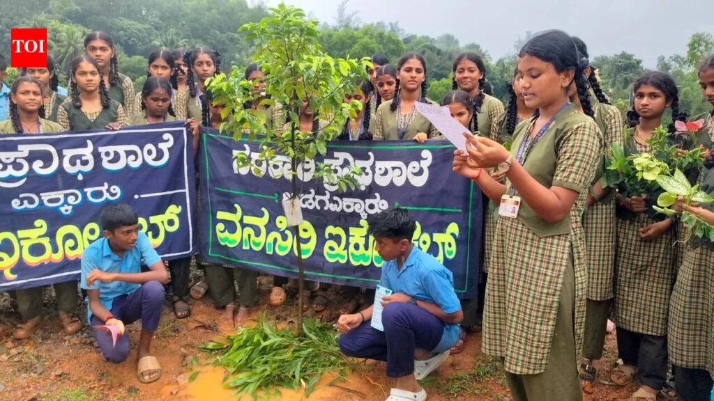 Govt school celebrates first birthday of bakula tree | Mangaluru News