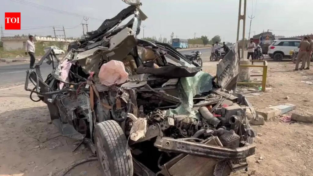 Five killed in car-dumper collision near Halvad | Rajkot News