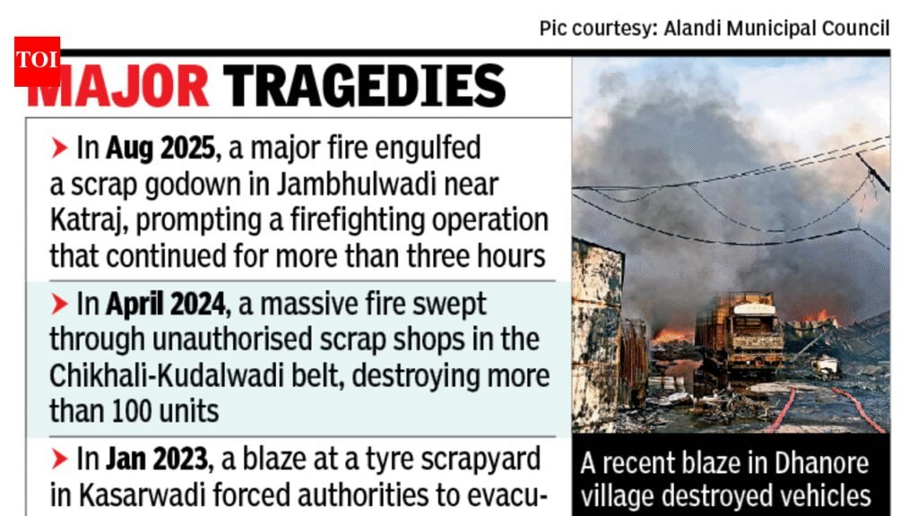 Unchecked scrapyards around MIDC areas raise safety issues | Pune News