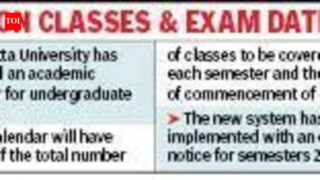 Calcutta University launches UG academic calendar with sem 2, 4 dates | Kolkata News