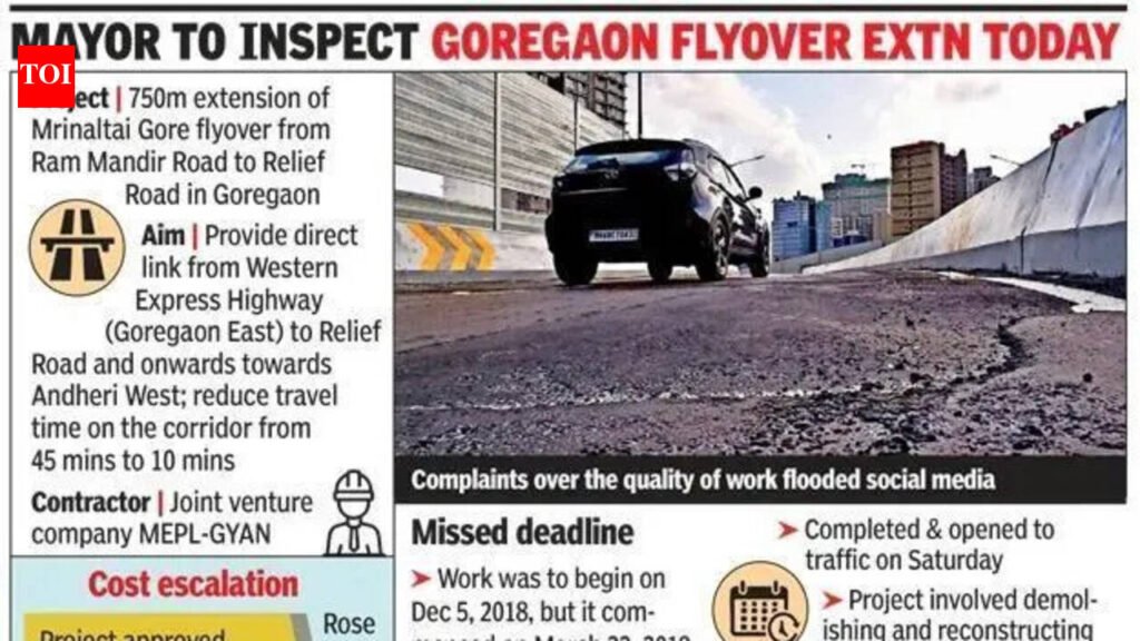 Motorists say Mrinaltai Gore flyover extension in Goregaon ‘uneven’, BMC says not a defect | Mumbai News