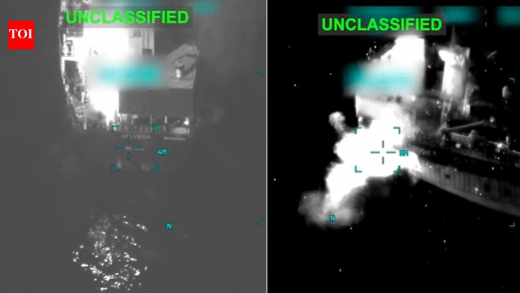 Watch: US shares footage of attack on MT Jalveer in Hormuz with Indians onboard
