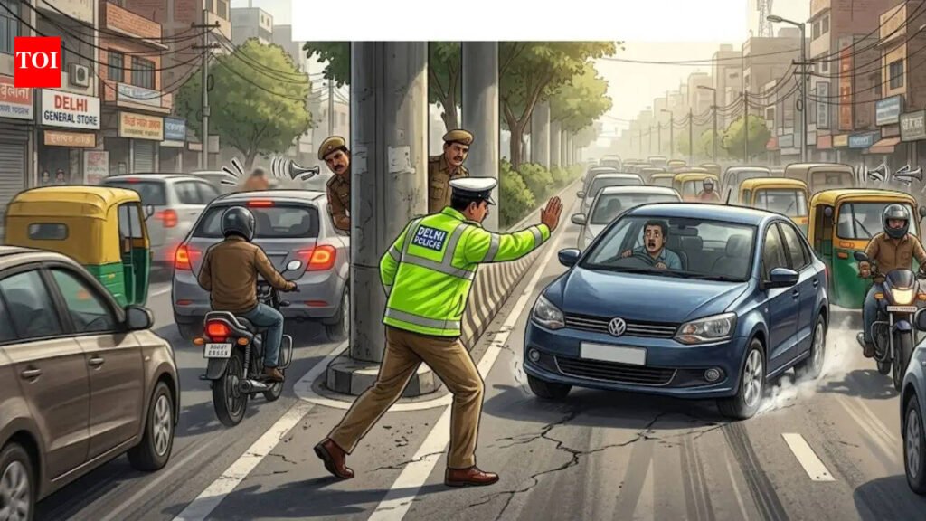 Traffic cop hit during vehicle check: Delhi’s ‘peek-a-boo policing’ tactic comes under scrutiny | Delhi News