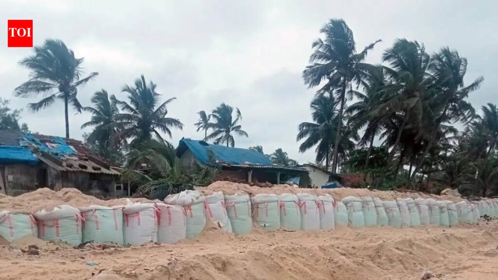 Sandbags back at Meenakaliya Beach to prevent sea erosion | Mangaluru News