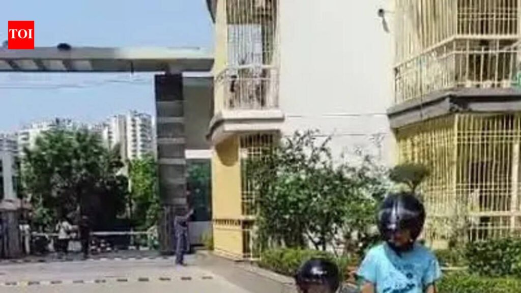 At this Noida condo, people are walking with helmets on | Noida News