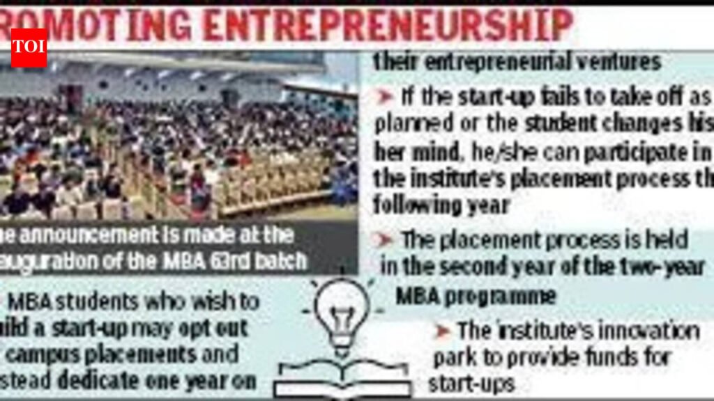 IIM-C’s delayed placement plan to boost start-ups | Kolkata News
