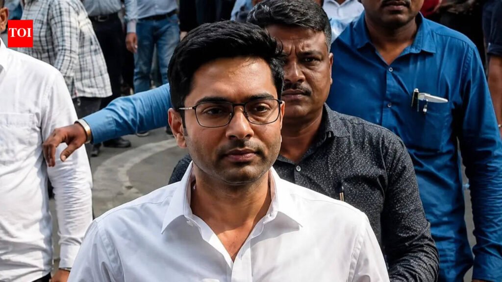 TMC MP Abhishek Banerjee appears before the ED in Kolkata for questioning in the school jobs scam | Kolkata News