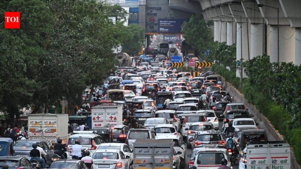 Wide, signal-free corridor, but traffic still crawls through Noida’s office hub | Noida News