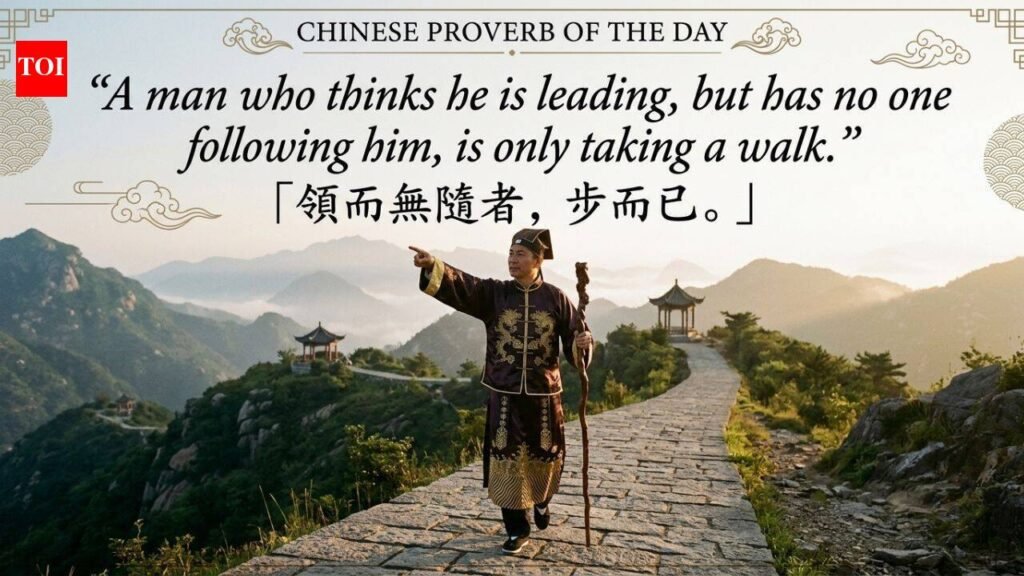 Chinese proverb of the day: “A man who thinks he is leading, but has no one following him, is only…” – a sharp little test for anyone who calls themselves a leader | World News