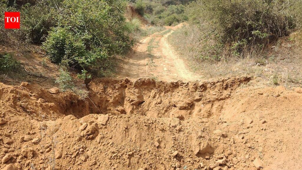 Trench across forest track to curb mining in Raisina Aravalis | Gurgaon News