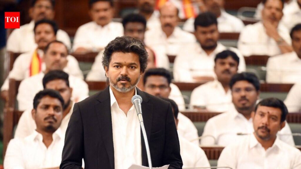 CM Vijay slams DMK in hour-long speech, defends govt record on corruption, state rights and Tamil identity | Chennai News