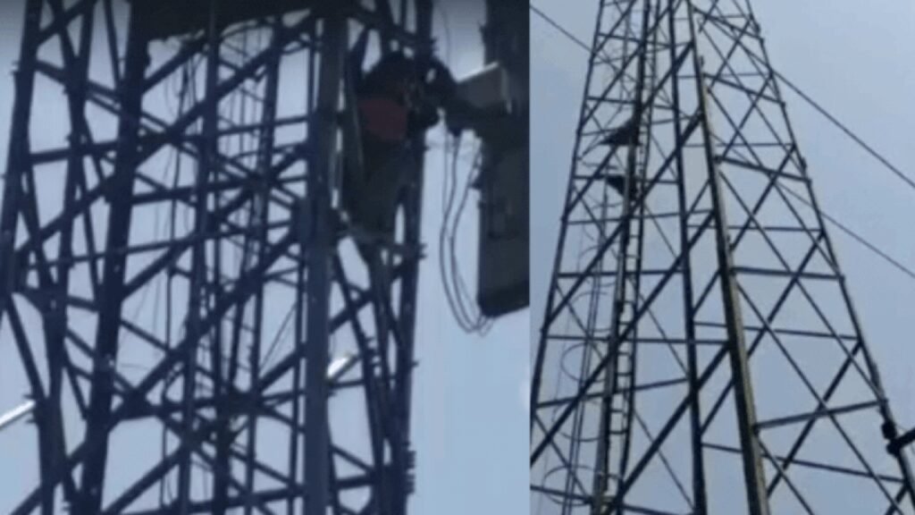 Watch: Teen climbs 100-ft mobile tower, demands boyfriend’s release from jail | Ranchi News