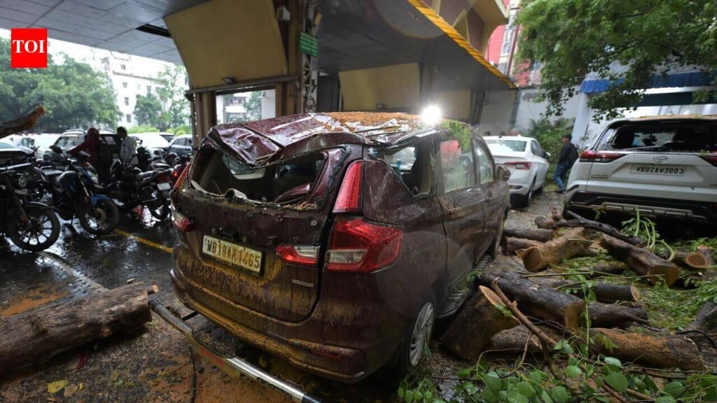 Gusty winds uproot trees, lamp posts, cripple evening traffic across central Kol | Kolkata News