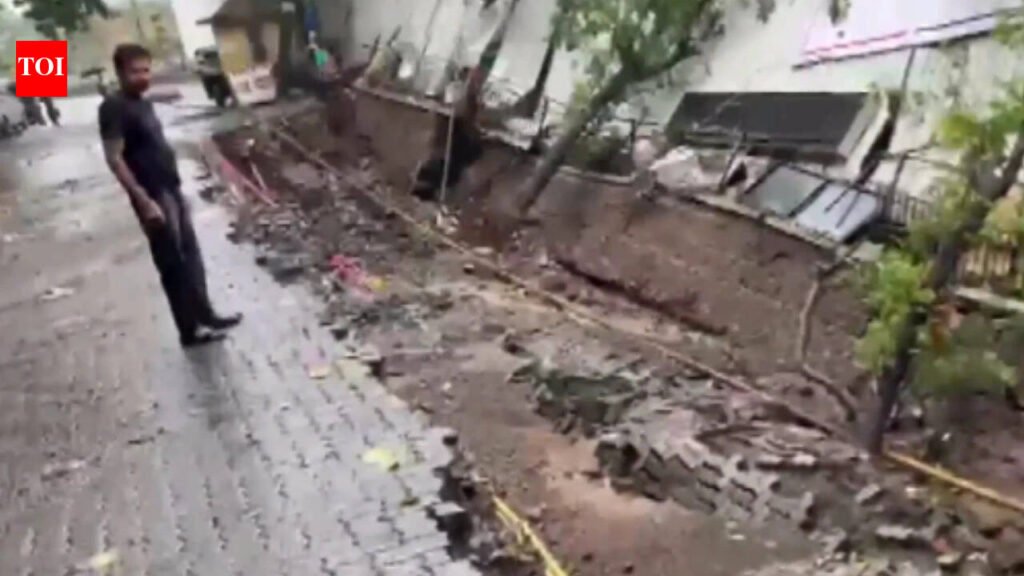 Wall collapses next to residential building in Mumbai’s Vikhroli West amid heavy overnight rain | Mumbai News